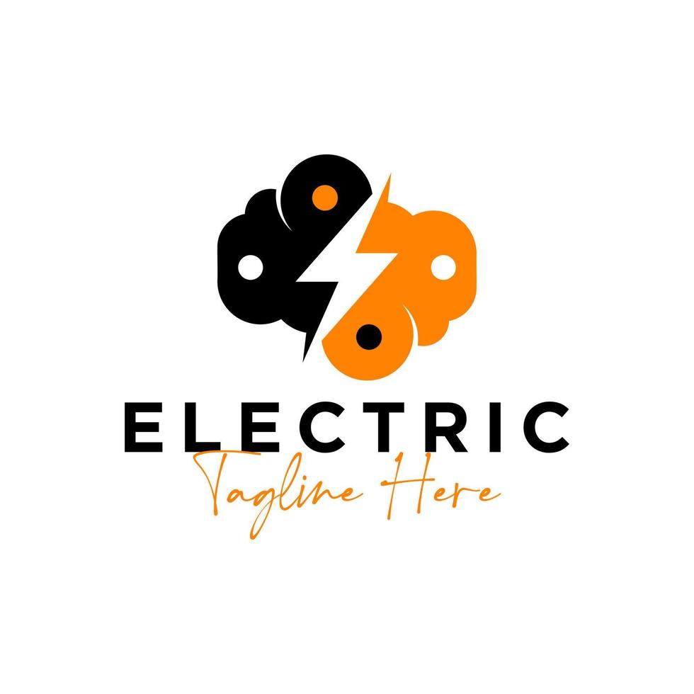 diseño de logotipo de vector de nube eléctrica