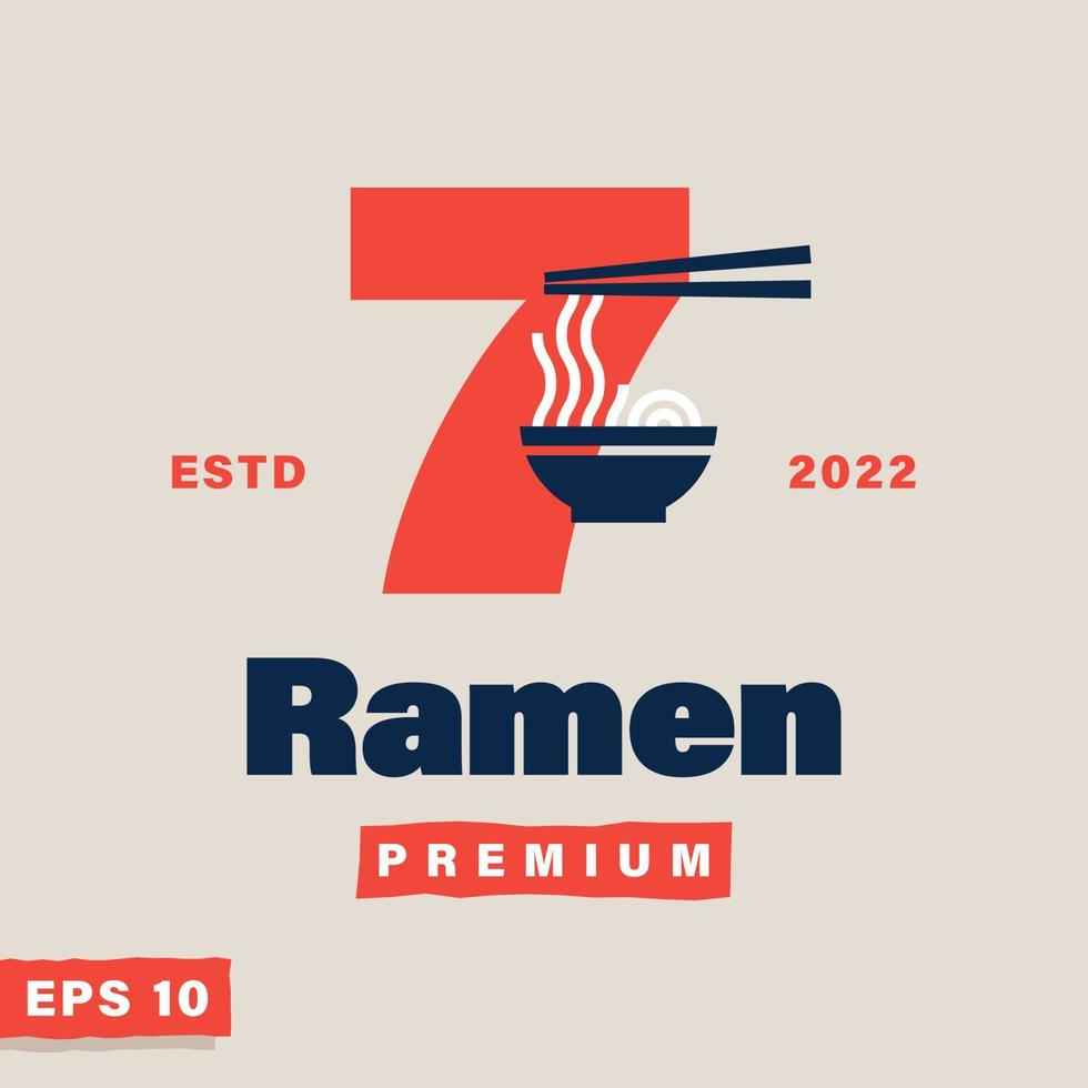 Ramen Numeric 7 Logo vector