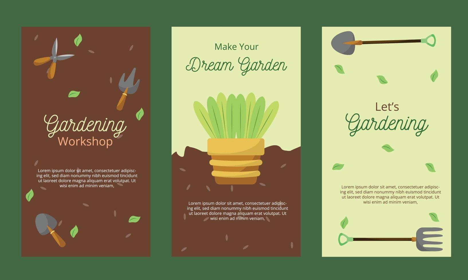 Gardening Hobby Banner Template in Flat Design Concept vector