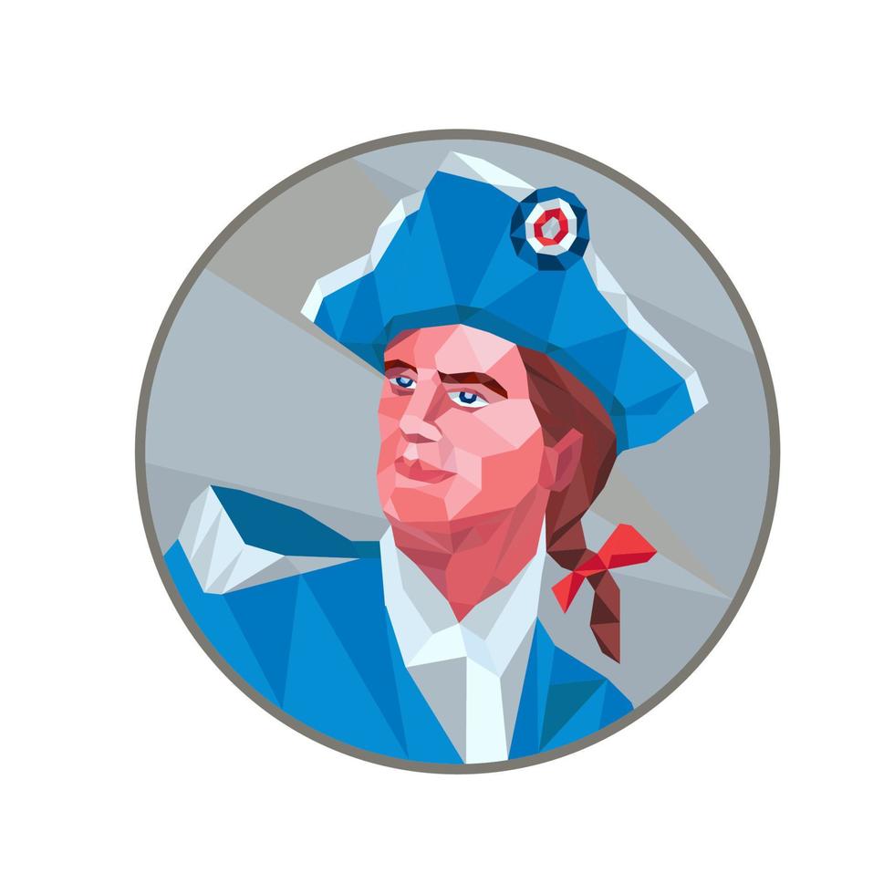 patriota americano círculo bajo polígono vector