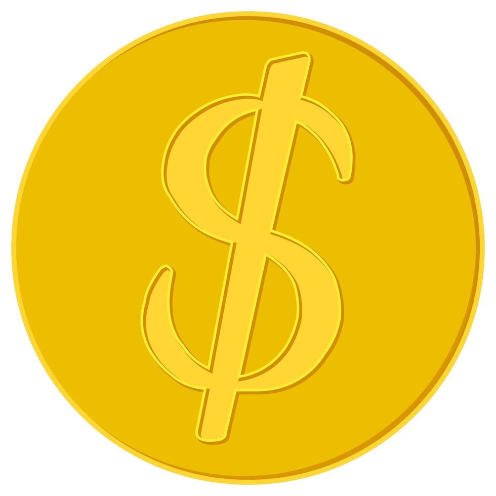 Dollar Coins icon Styles USD icon, Illustration of a coin icon with a dollar sign on it. vector