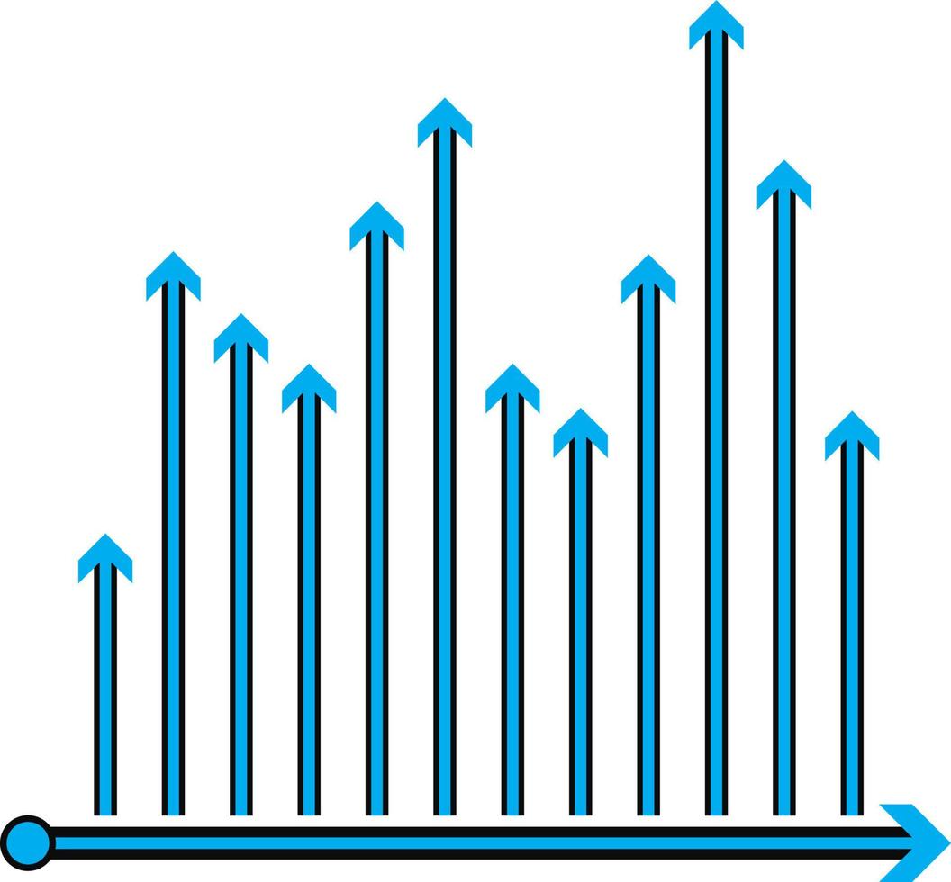 Growing Analyzing Arrow Symbol vector