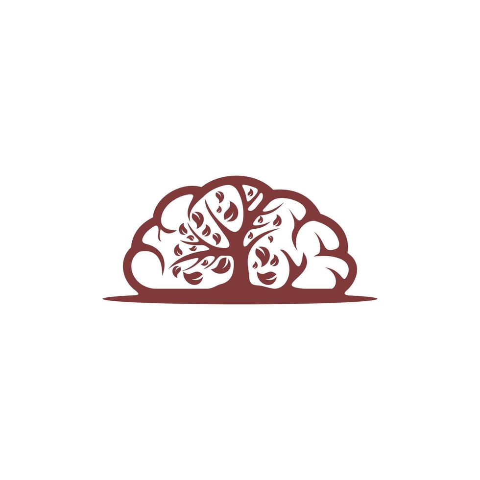 árbol cerebro naturaleza resumen creativo logo vector