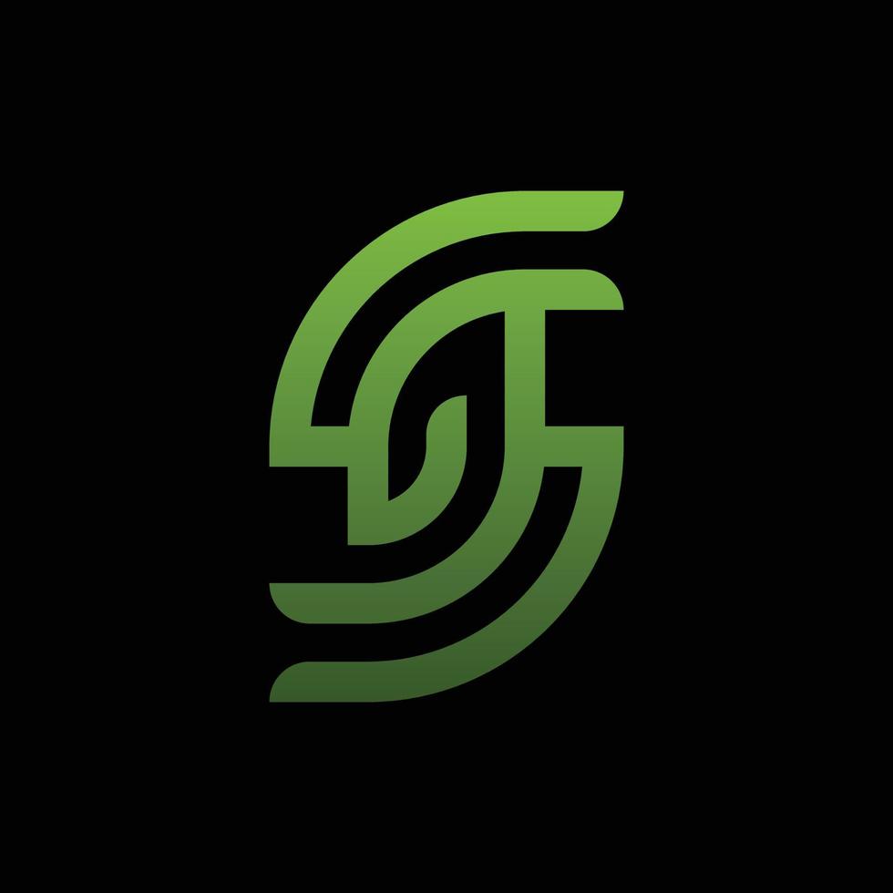 logotipo creativo moderno de la línea de la hoja de la letra s vector
