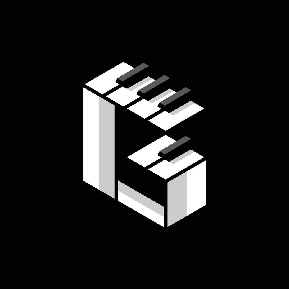 Letter G Piano Musical Modern Business Logo vector