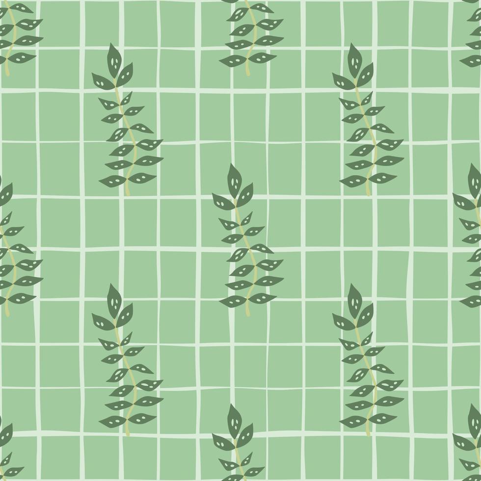 Hand drawn branches with leaves seamless pattern. Simple organic background. vector
