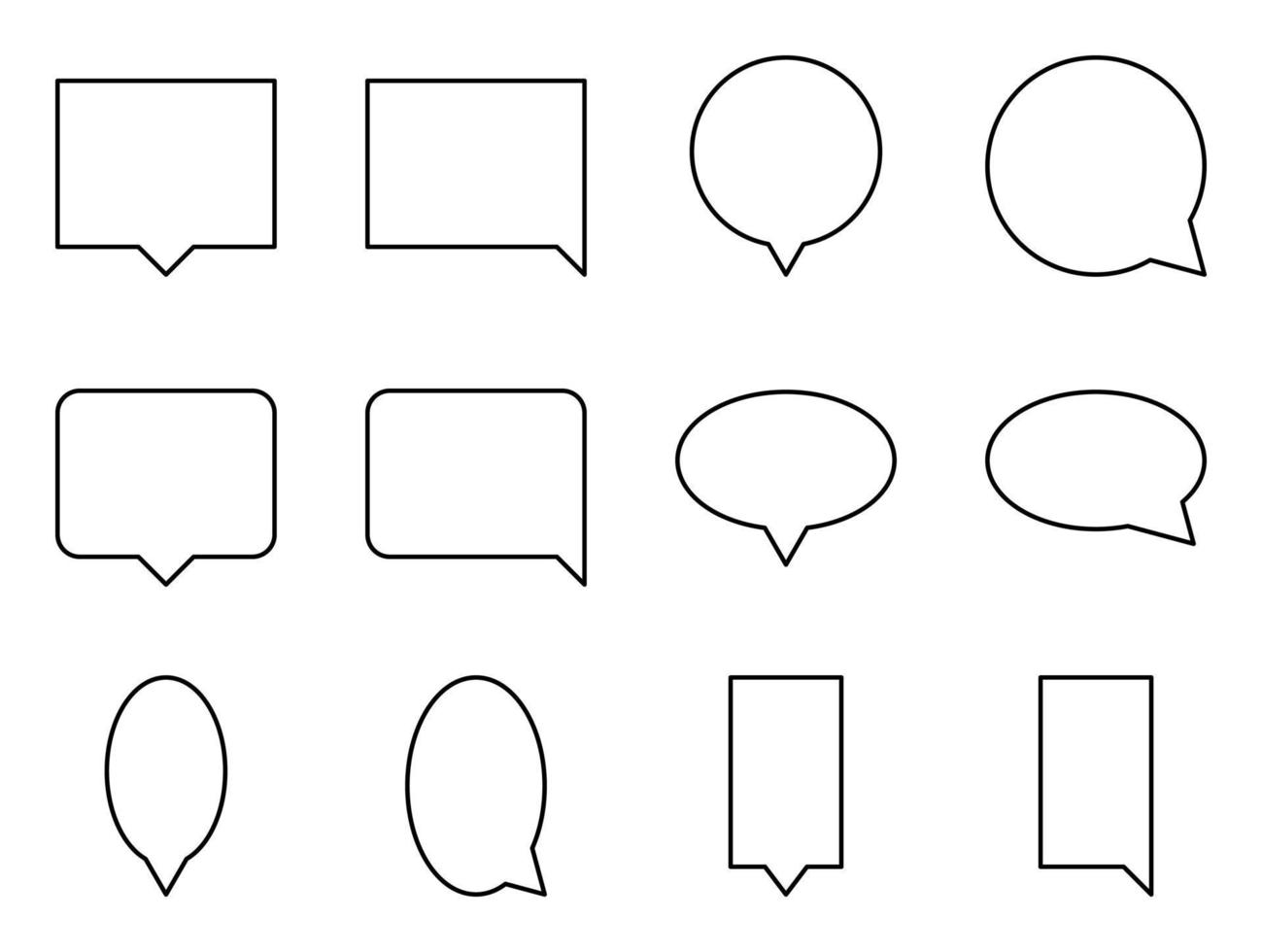 Line Speech bubble. Frame for message. vector