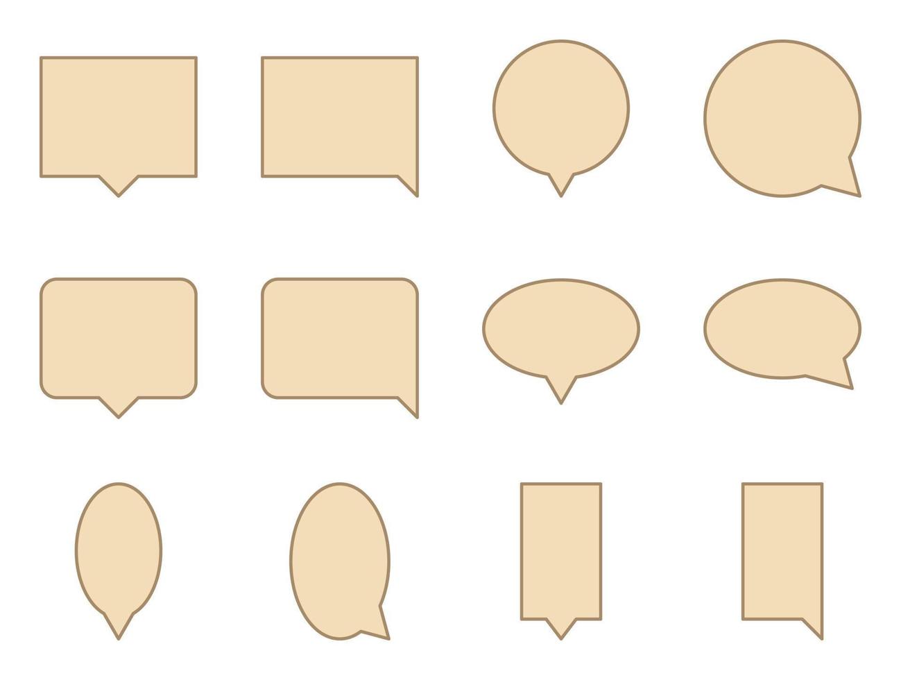Beige speech bubble. Frame for message. vector