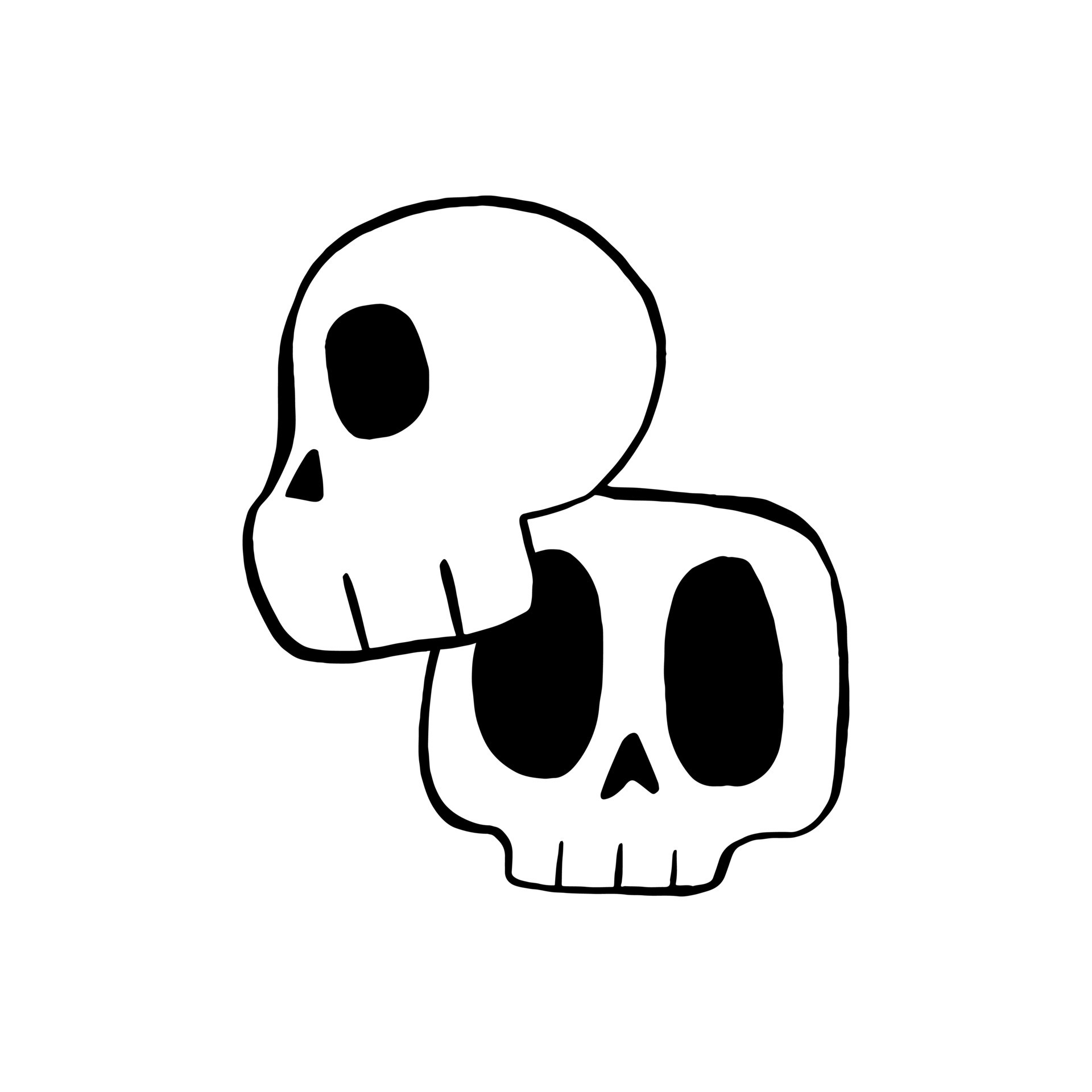 Vector illustration of Skull cartoon line on white background. 11885529  Vector Art at Vecteezy