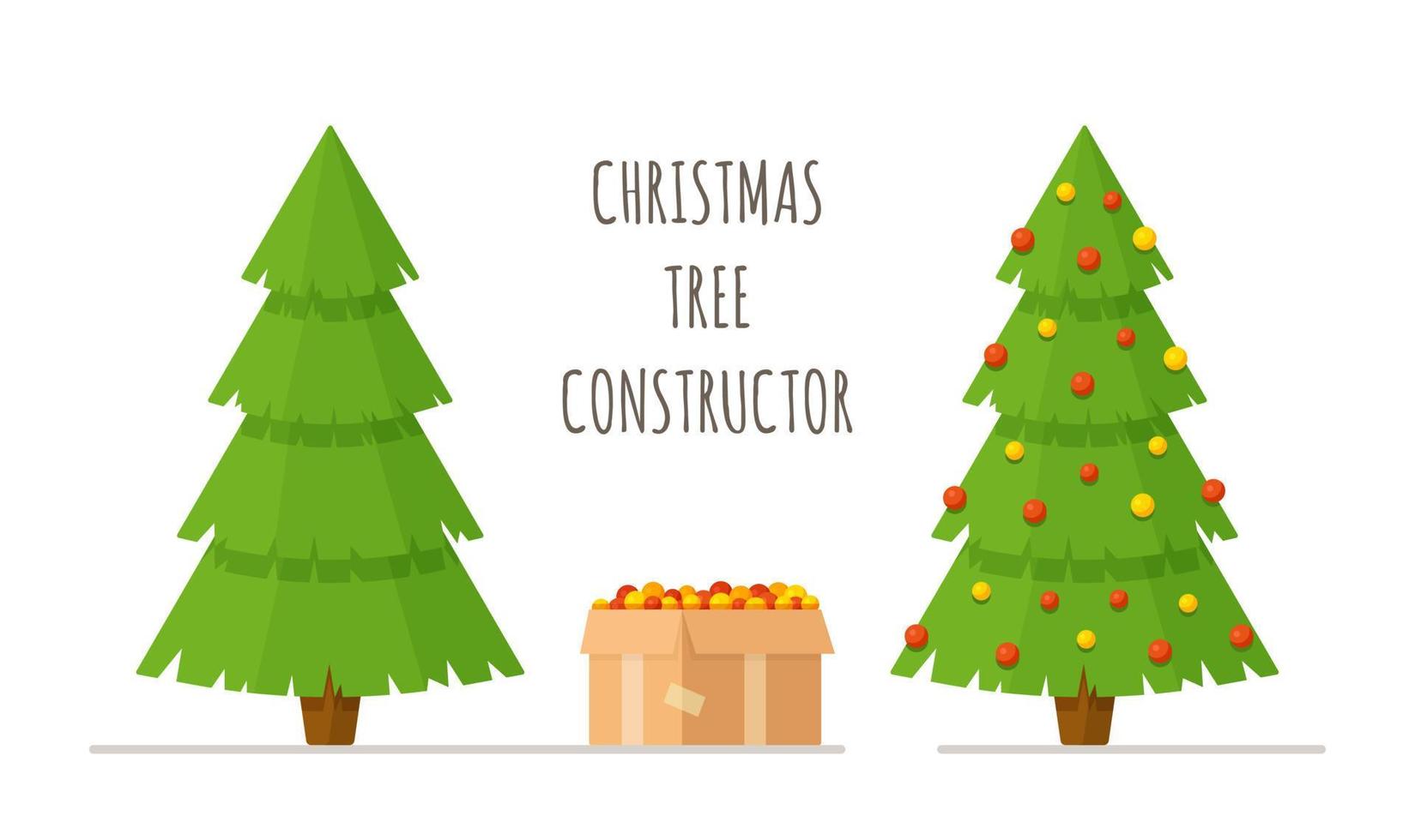 ilustración vectorial del concepto de decorar un árbol de navidad. ambiente de año nuevo. vector