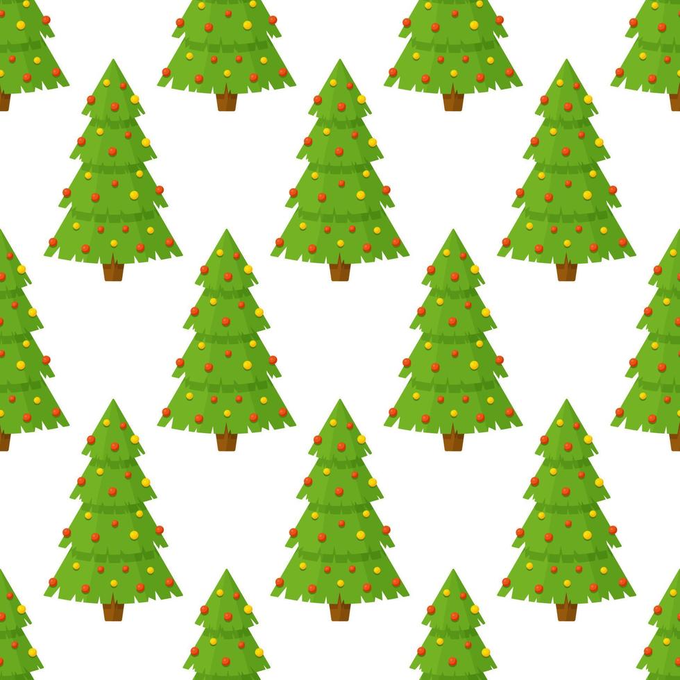 Vector illustration of the pattern of Christmas trees.