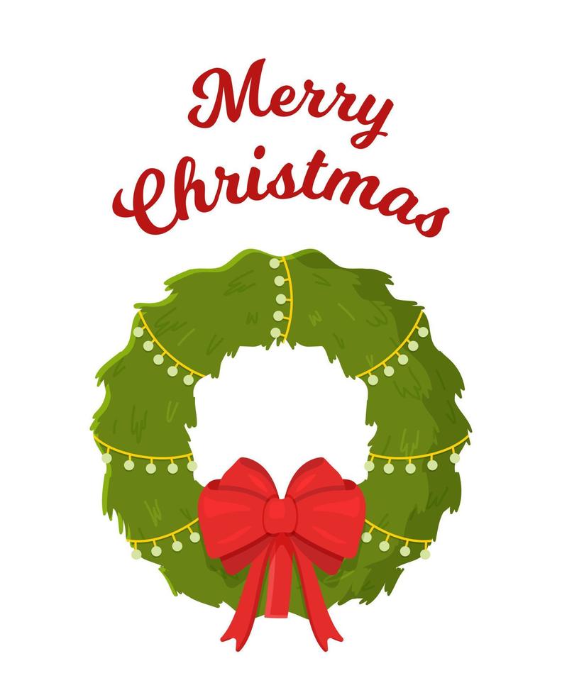 Vector illustration of christmas wreath concept. New Year. Merry Christmas.