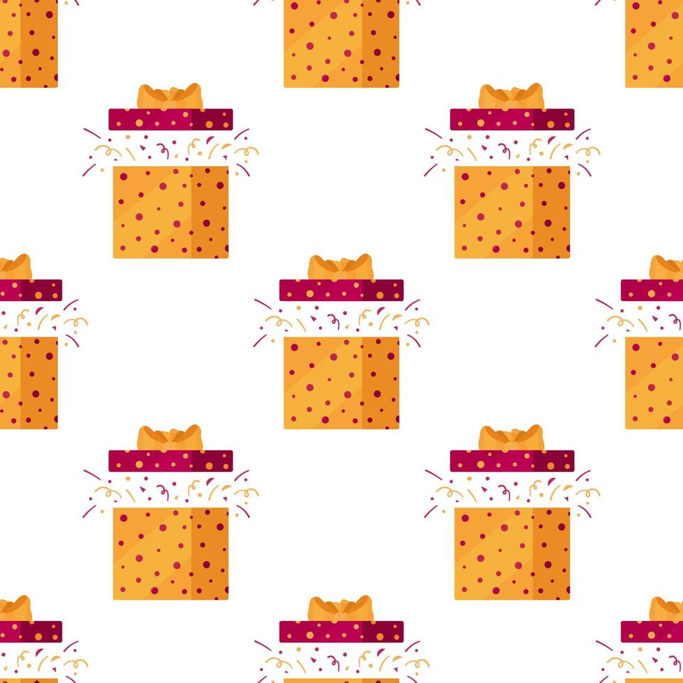 ilustración vectorial del patrón de caja de confeti. papel de envolver para regalos. regalo de Navidad. vector