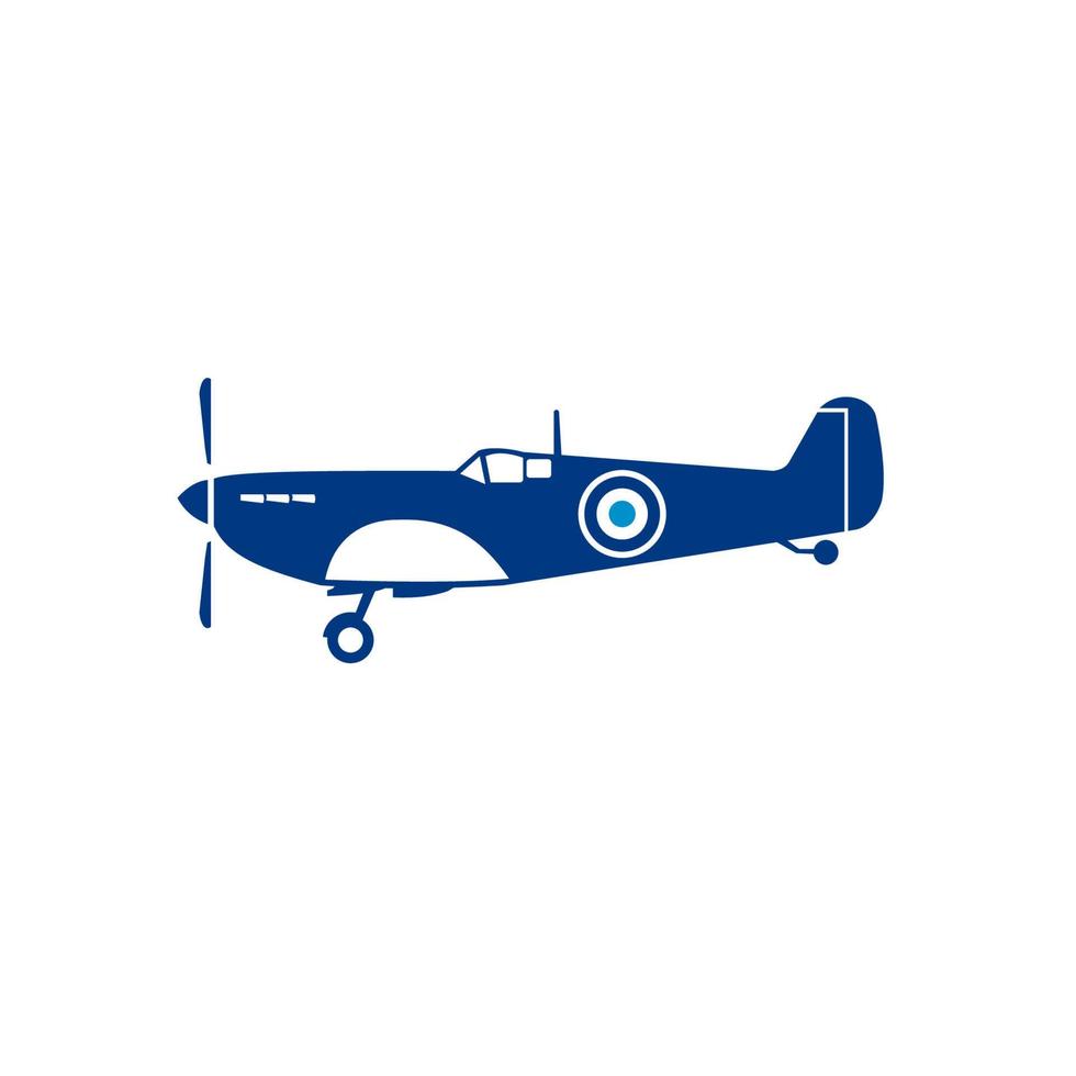 World War 2 Fighter Plane Spitfire Retro vector