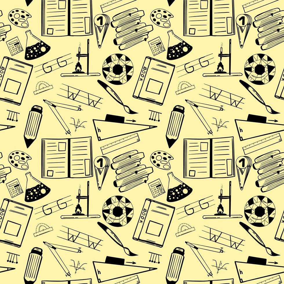 back to school seamless pattern. vector