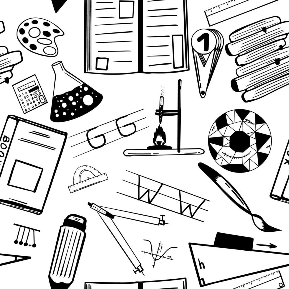back to school seamless pattern. vector