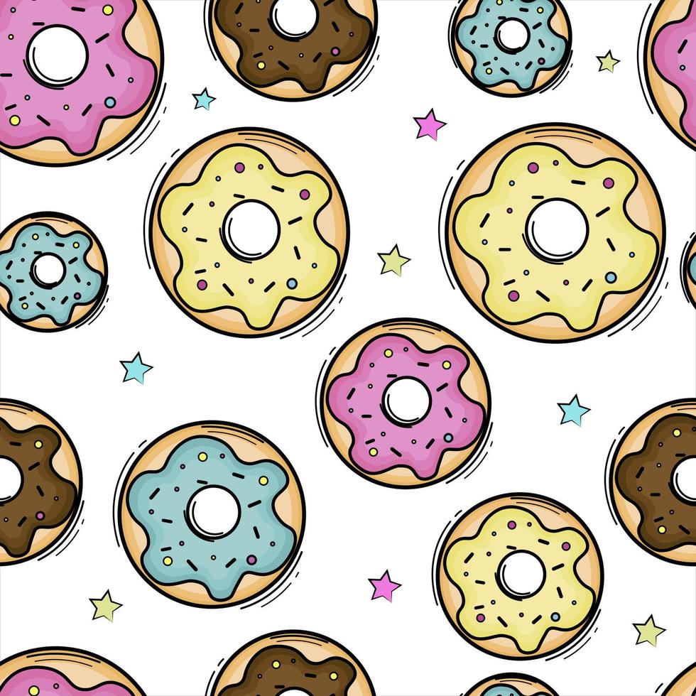 fondo transparente con rosquillas de colores vector