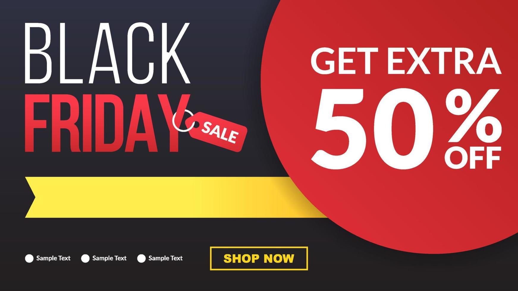 black friday sale banner layout for promotion template design vector
