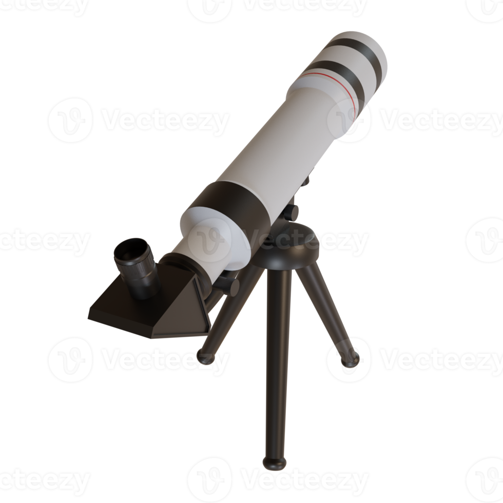 3d telescope, a tool used to see stars and distant objects, png file