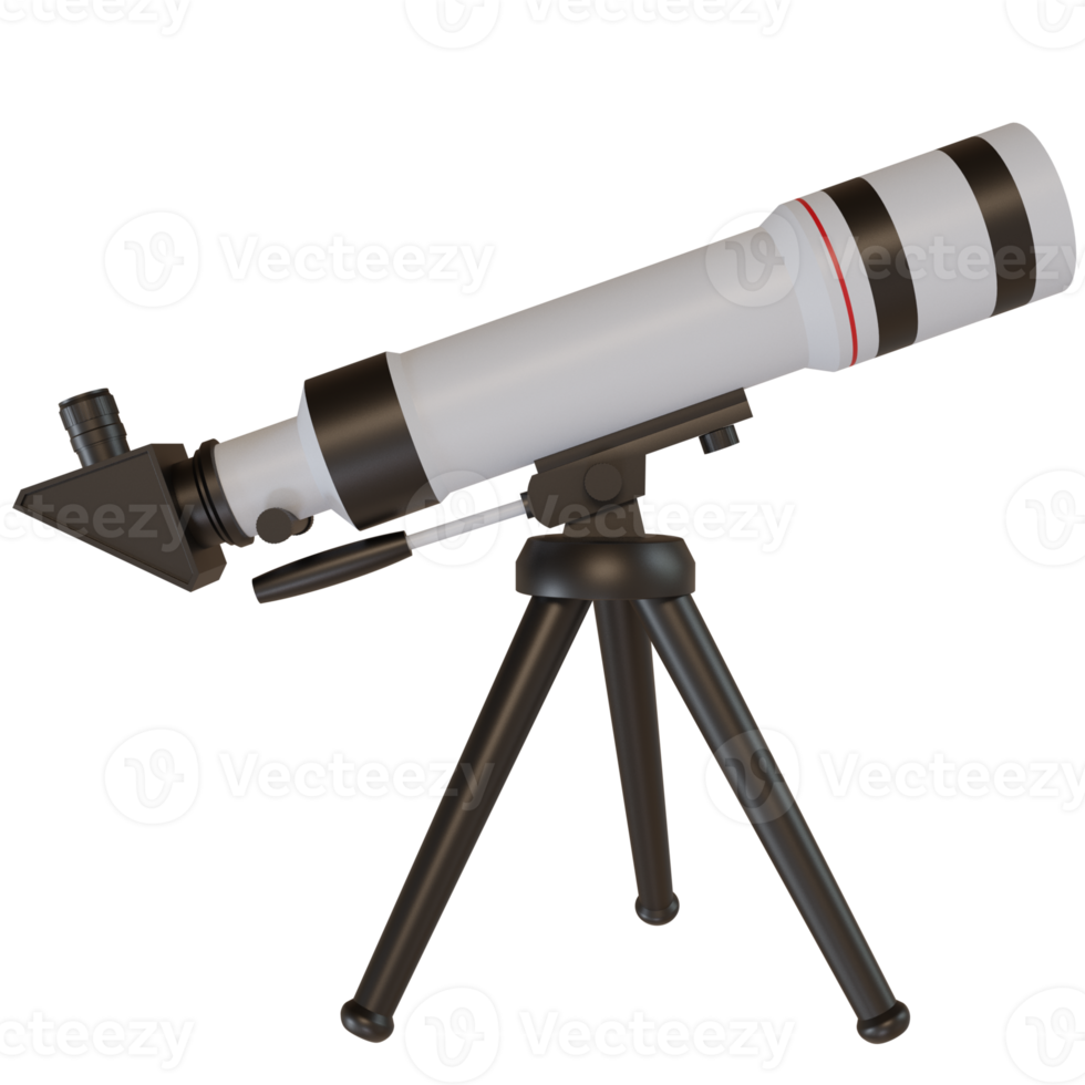 3d telescope, a tool used to see stars and distant objects, png file