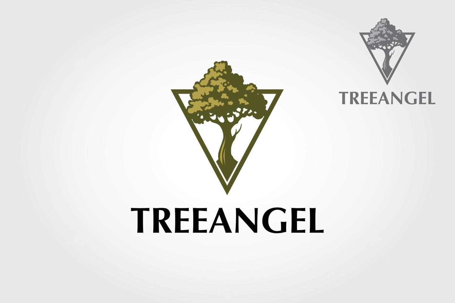 Tree Angel Vector Logo Template. Life cycle logo depicting a tree where roots and branches are on in a triangular layout. This logo is symbol of strength, freedom, fertility, hope and continuity.