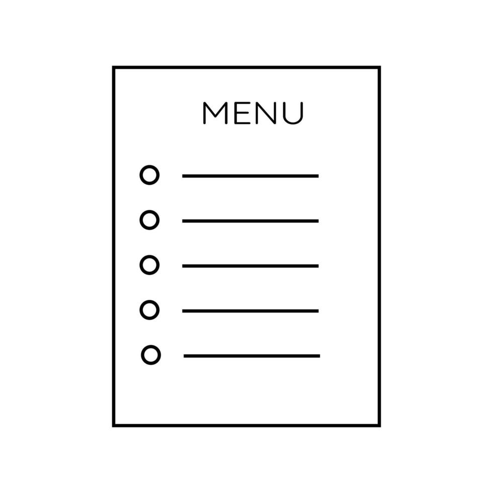 line menu sheet vector