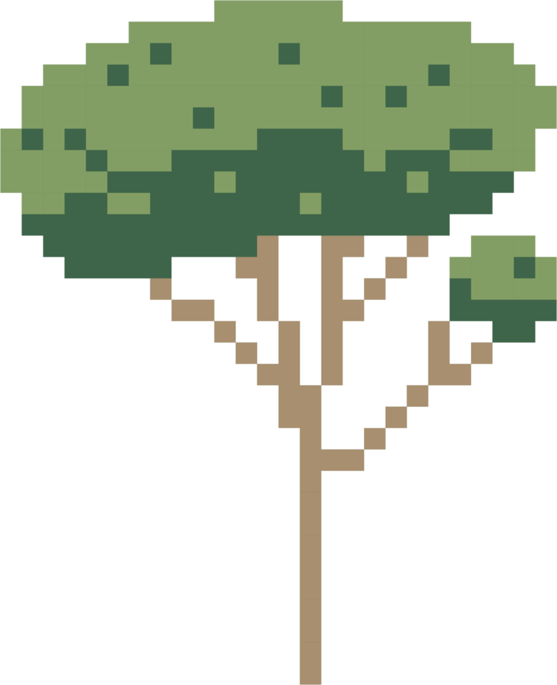 semplicità albero a mano libera pixel piatto design png