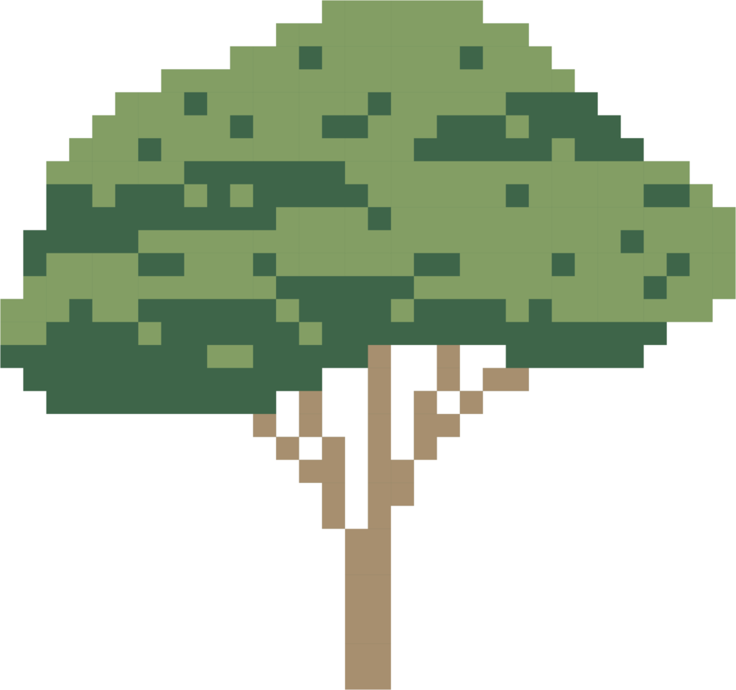 Einfachheit Baum Freihand-Pixel-flaches Design png