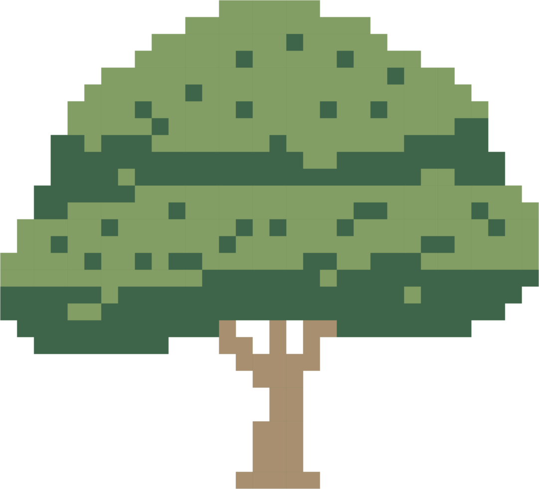 Einfachheit Baum Freihand-Pixel-flaches Design png