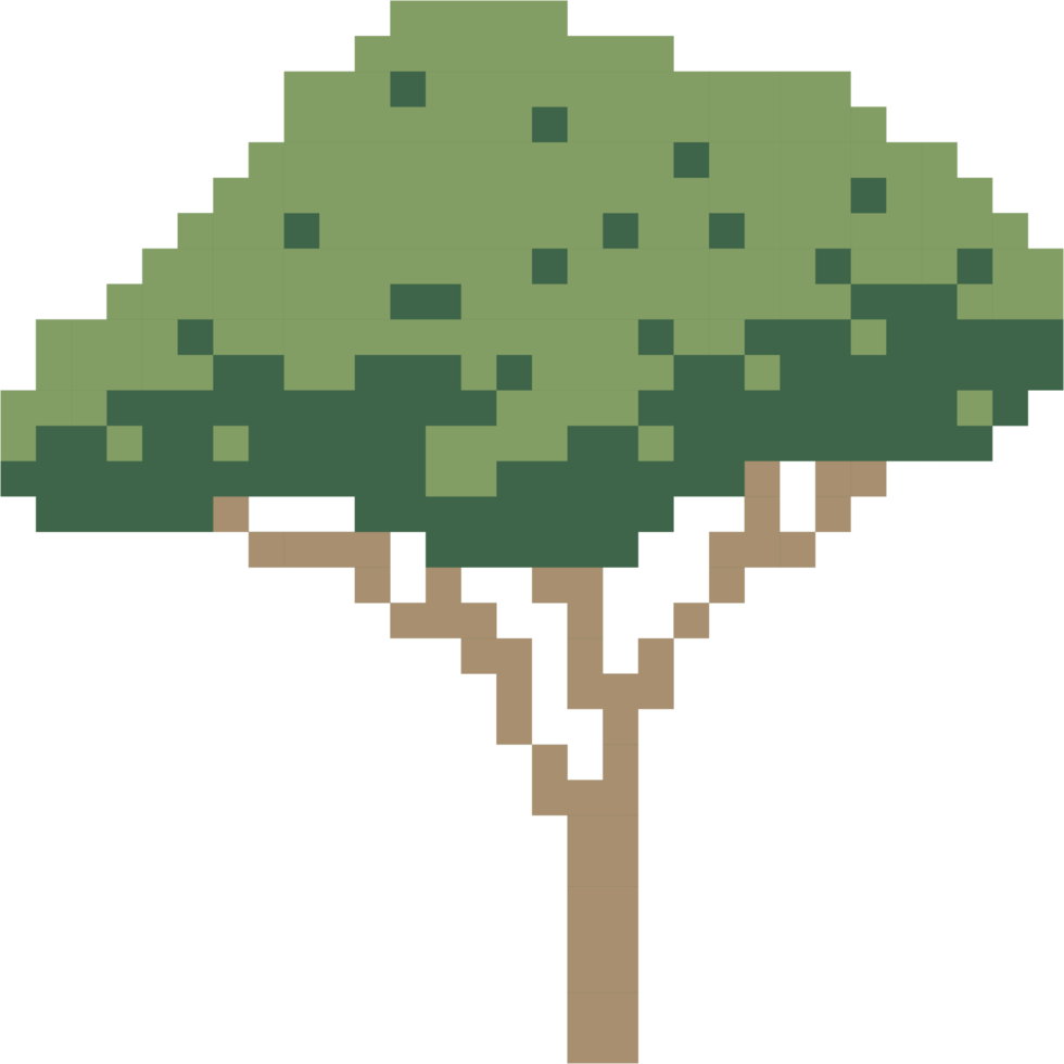 arbre de simplicité design plat pixel à main levée png