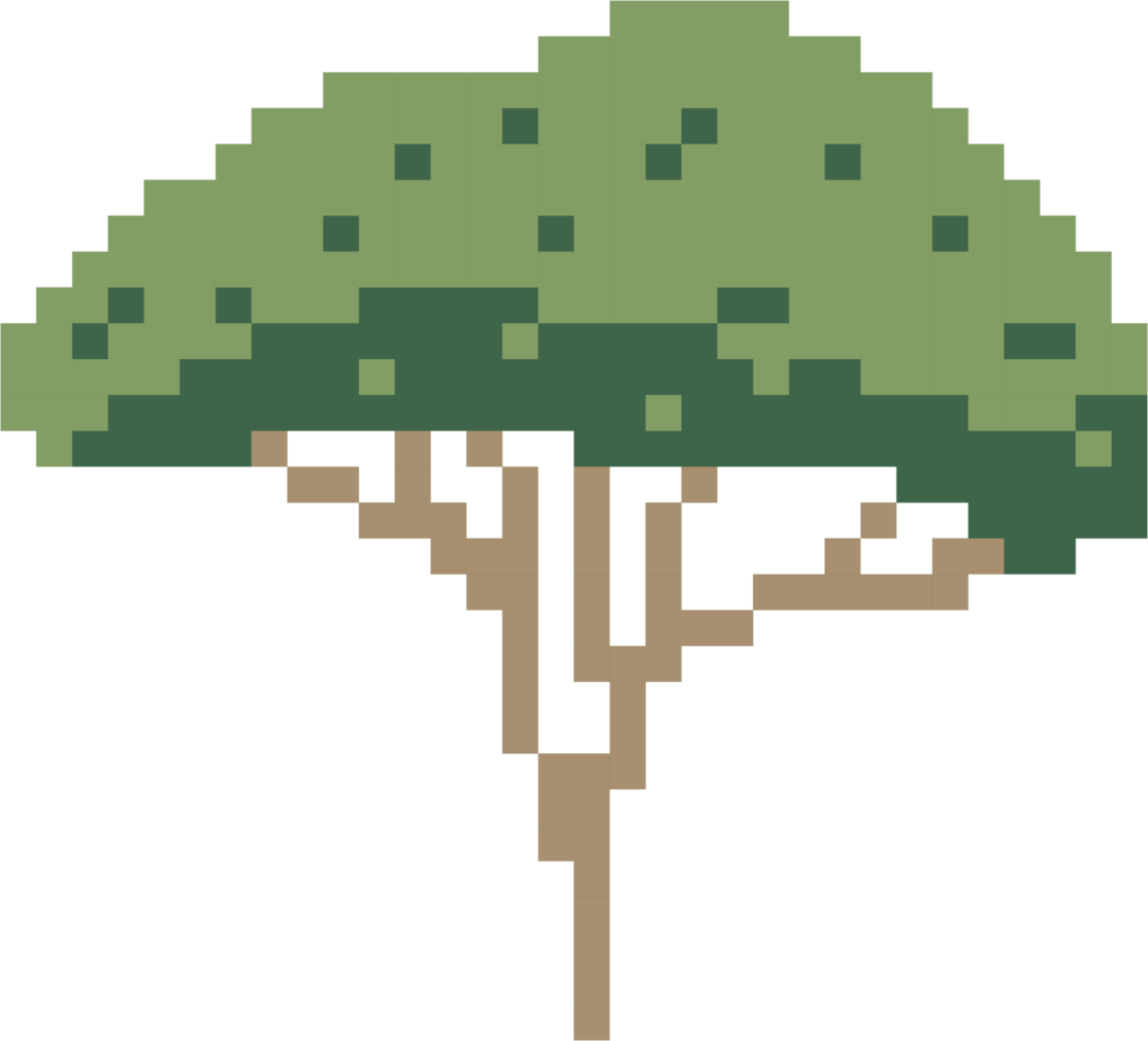 Einfachheit Baum Freihand-Pixel-flaches Design png