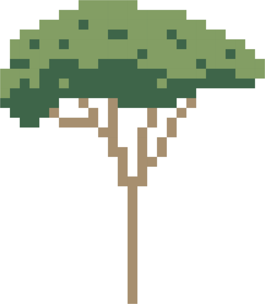 design plano de pixel à mão livre de árvore de simplicidade png