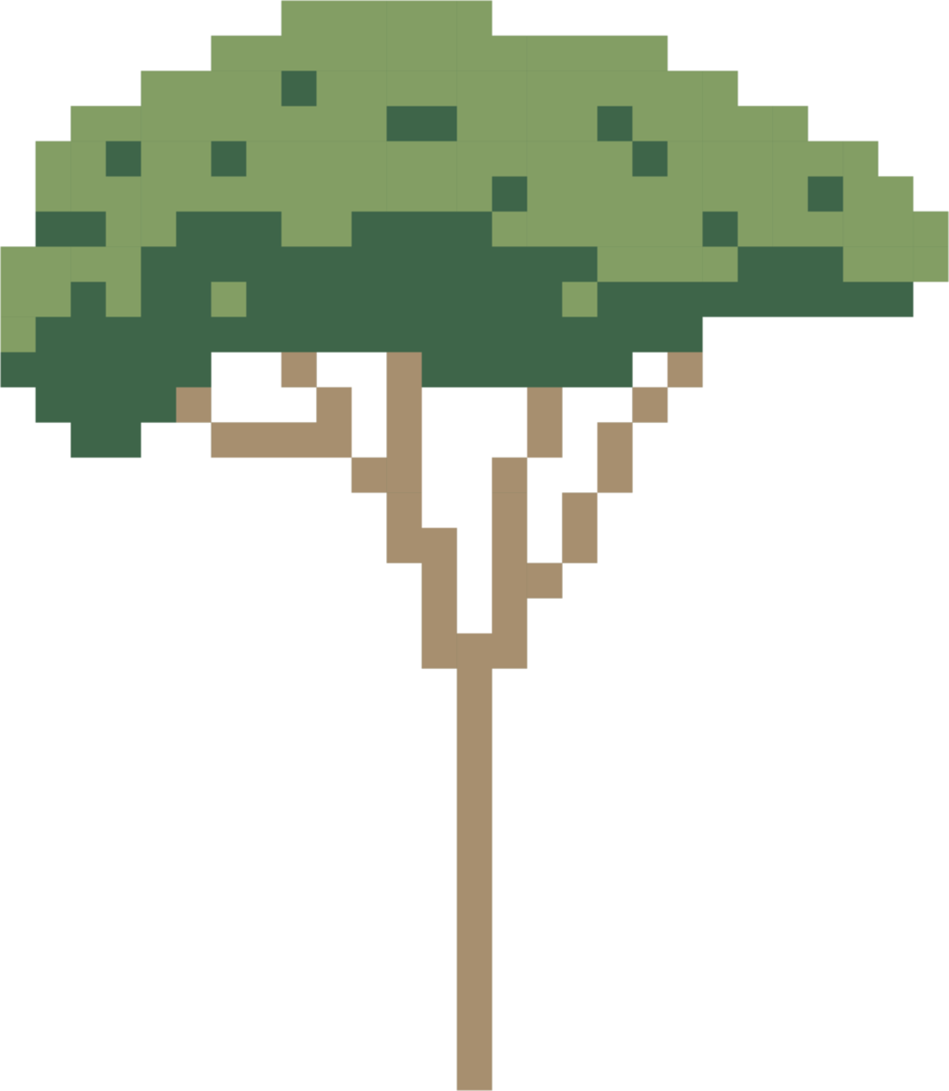 Einfachheit Baum Freihand-Pixel-flaches Design png