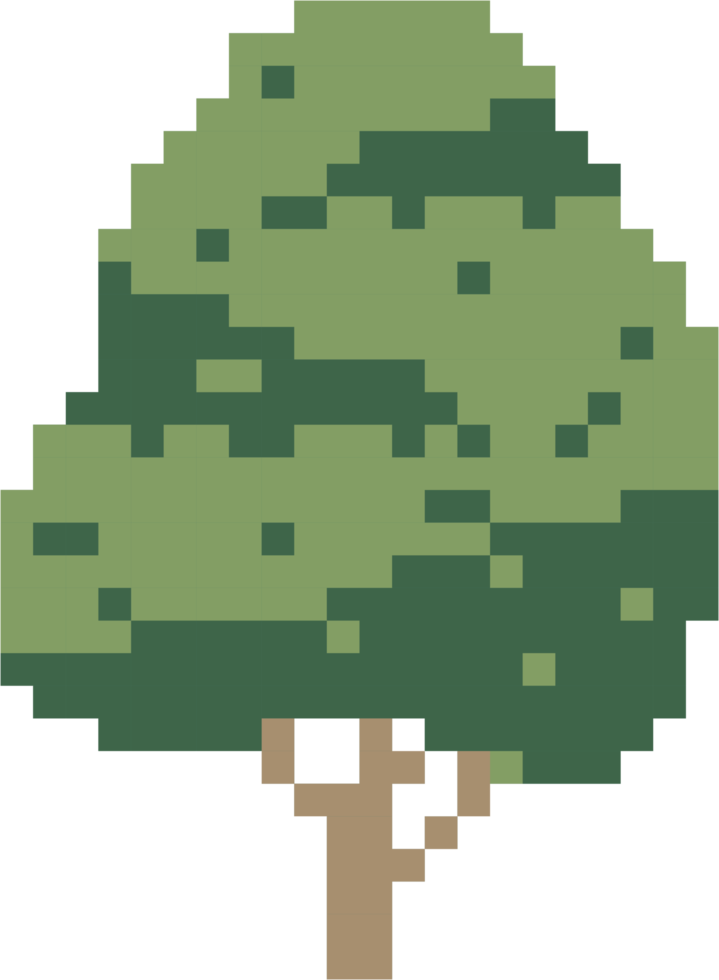 arbre de simplicité design plat pixel à main levée png