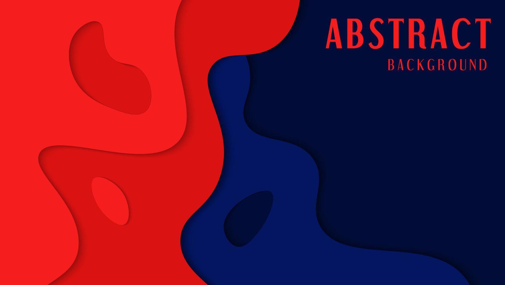 Abstract Bright Red In Dark Papercut Style Background vector