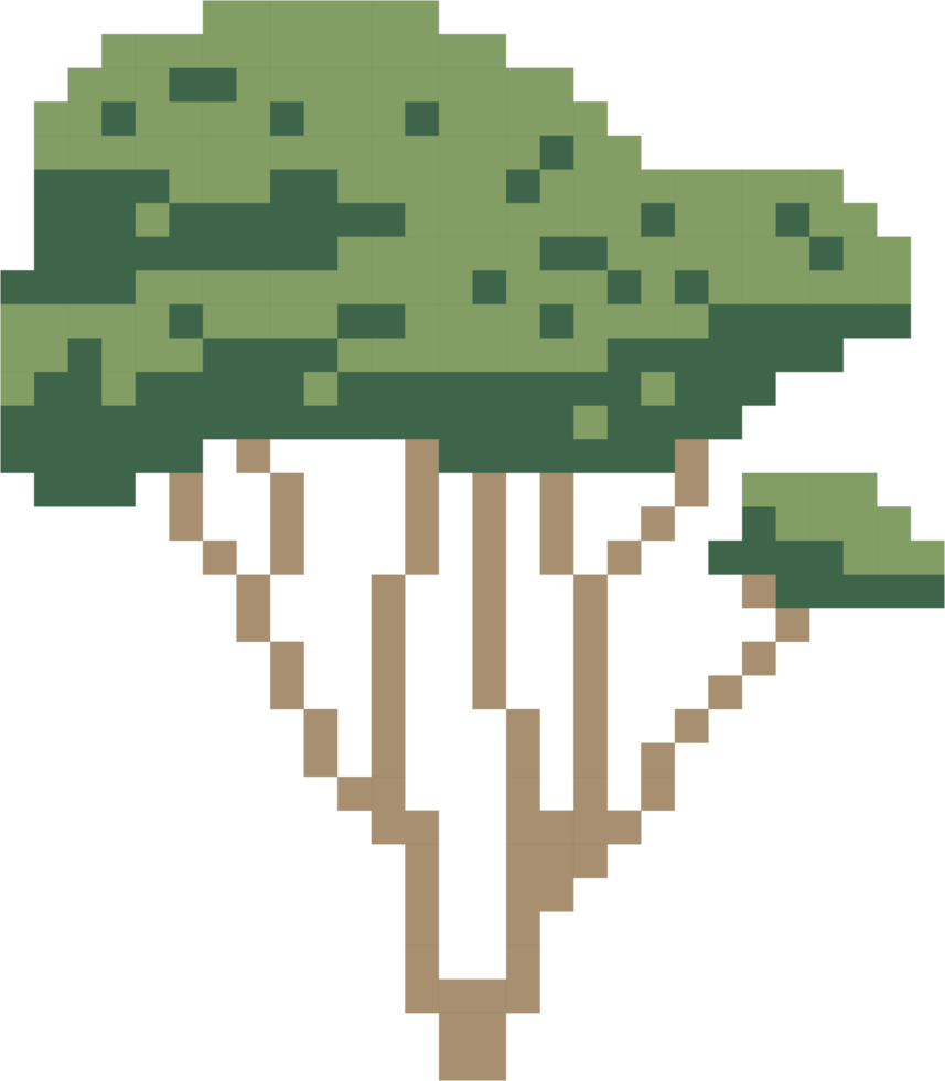 semplicità albero a mano libera pixel piatto design png