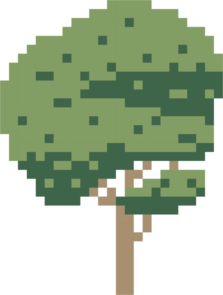 Einfachheit Baum Freihand-Pixel-flaches Design png