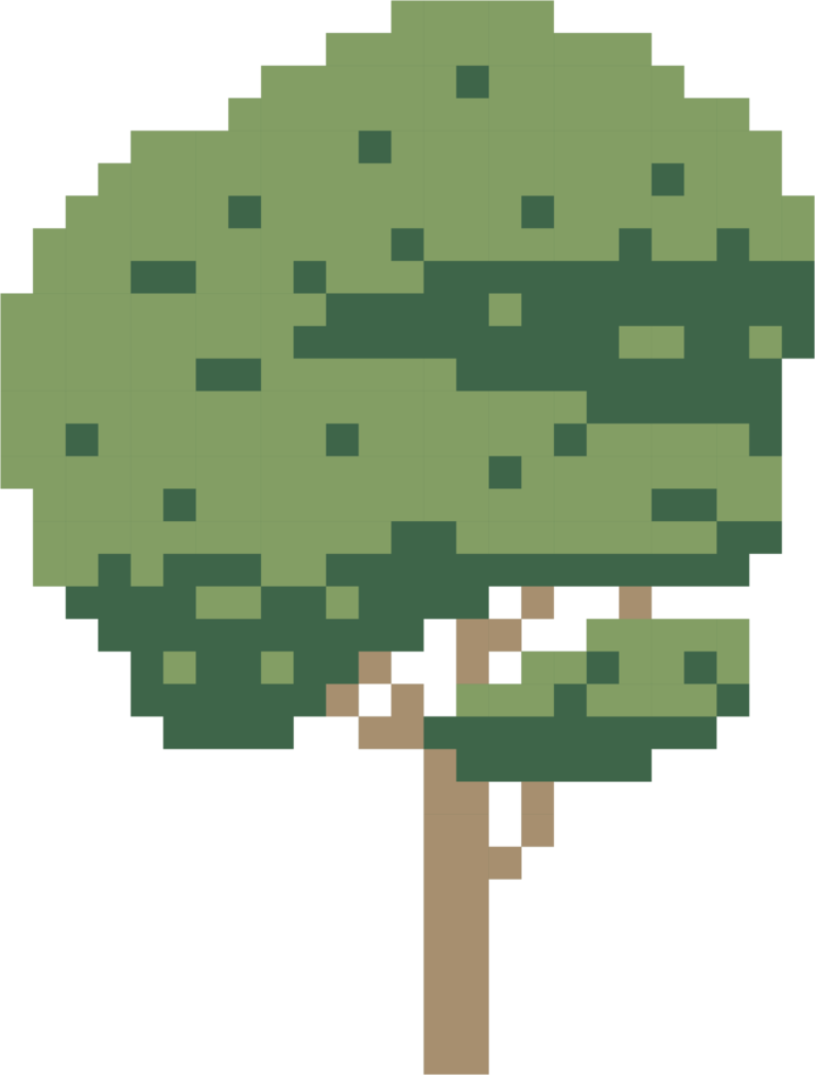 semplicità albero a mano libera pixel piatto design png