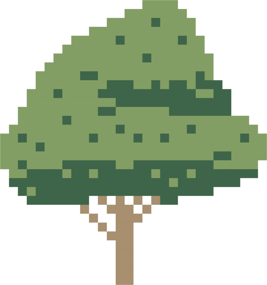 semplicità albero a mano libera pixel piatto design png