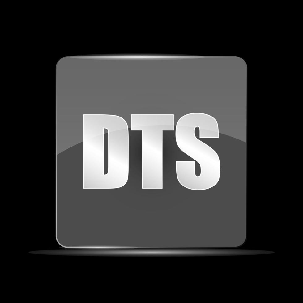 DTS File Icon, Flat Design Style vector