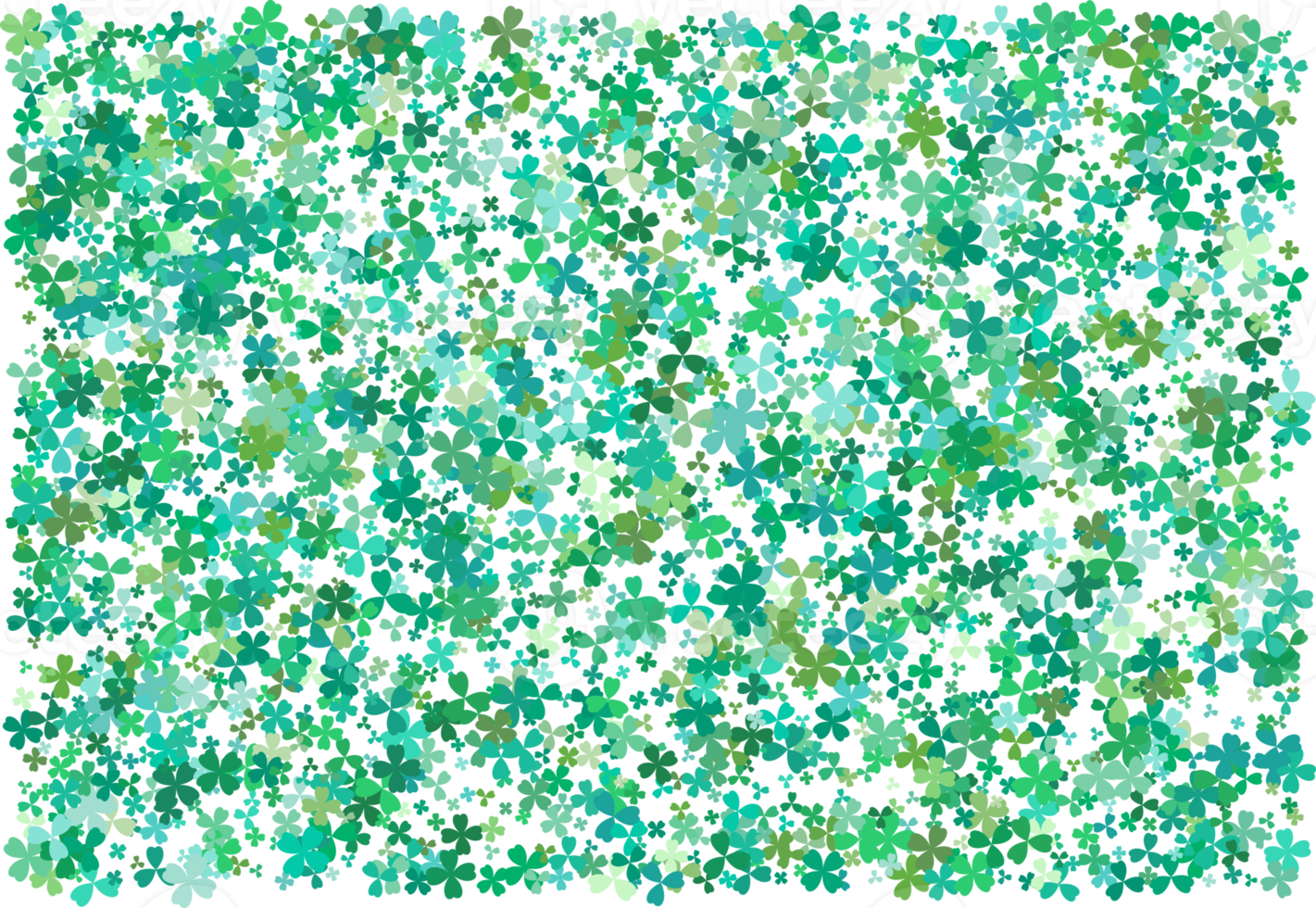 feuilles de trèfle. fond vert png