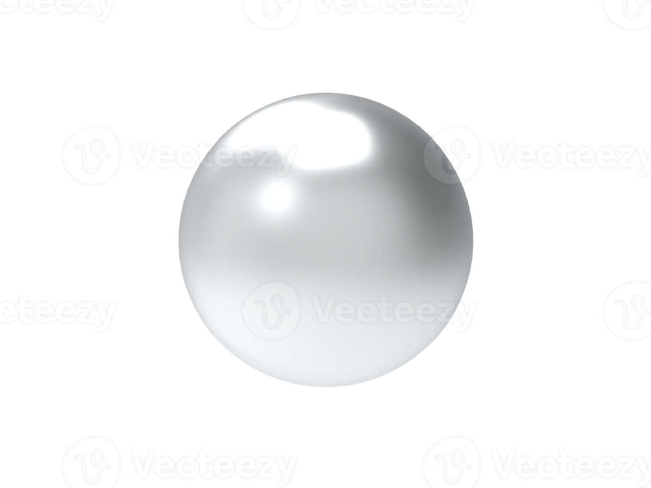 Platinum ball. 3d render png