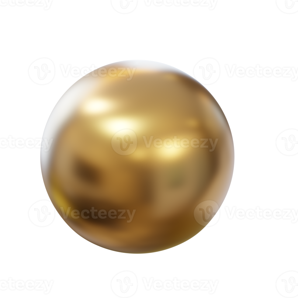 Golden metal ball. png