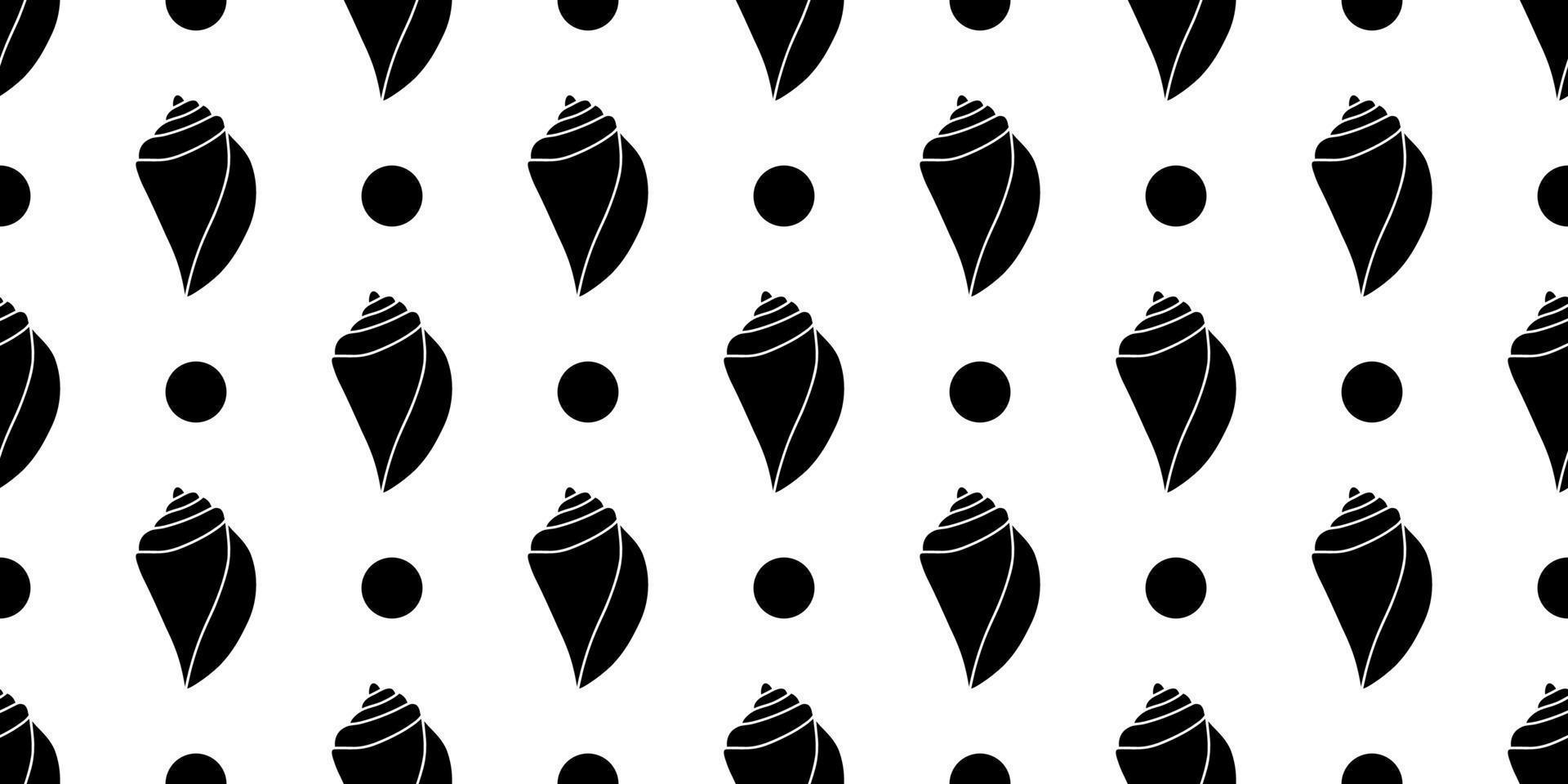 Vector seamless pattern. Line art sketch seashells. Isolated background. Decoration symbol of health calcium. Summer, sand and beach design. Repetitive ornament.