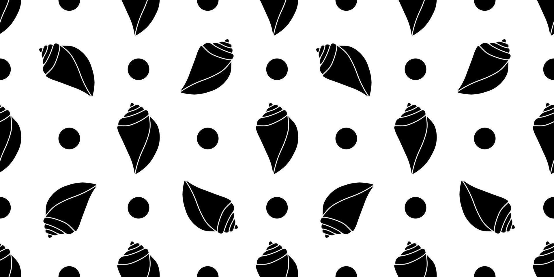 Vector seamless pattern. Line art sketch seashells. Isolated background. Decoration symbol of health calcium. Summer, sand and beach design. Repetitive ornament.