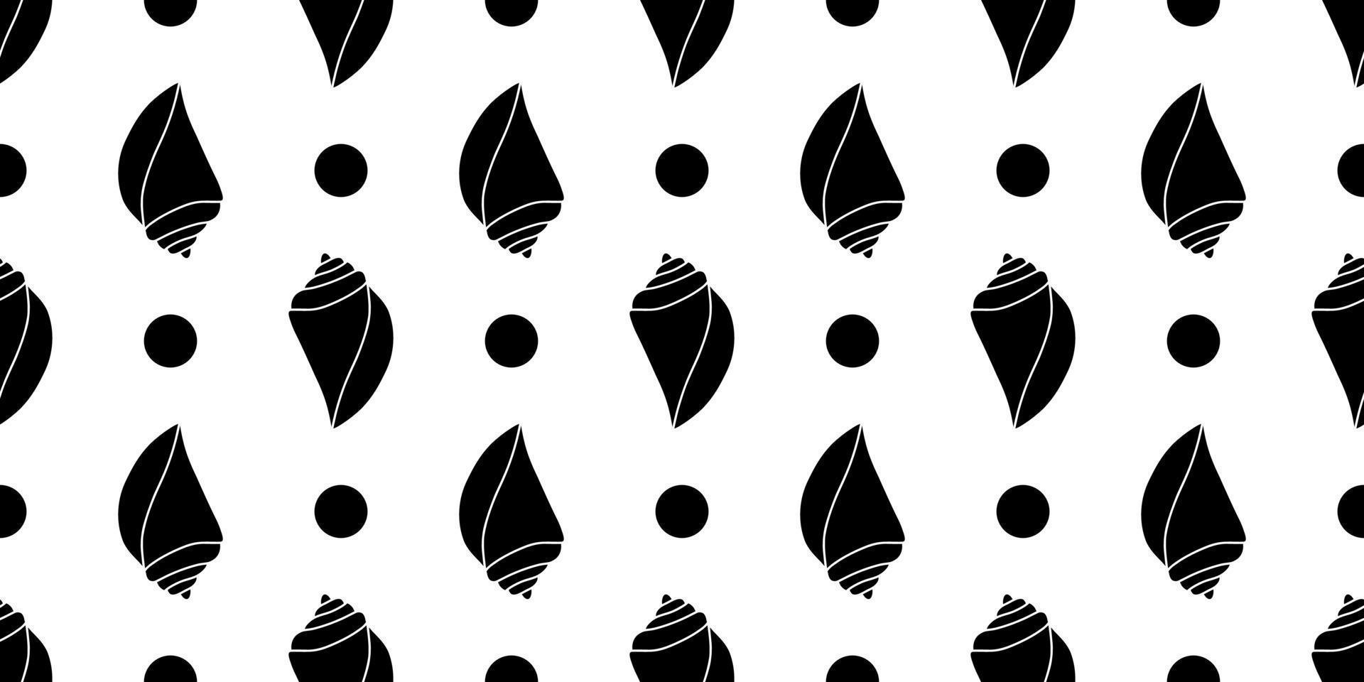 Vector seamless pattern. Line art sketch seashells. Isolated background. Decoration symbol of health calcium. Summer, sand and beach design. Repetitive ornament.