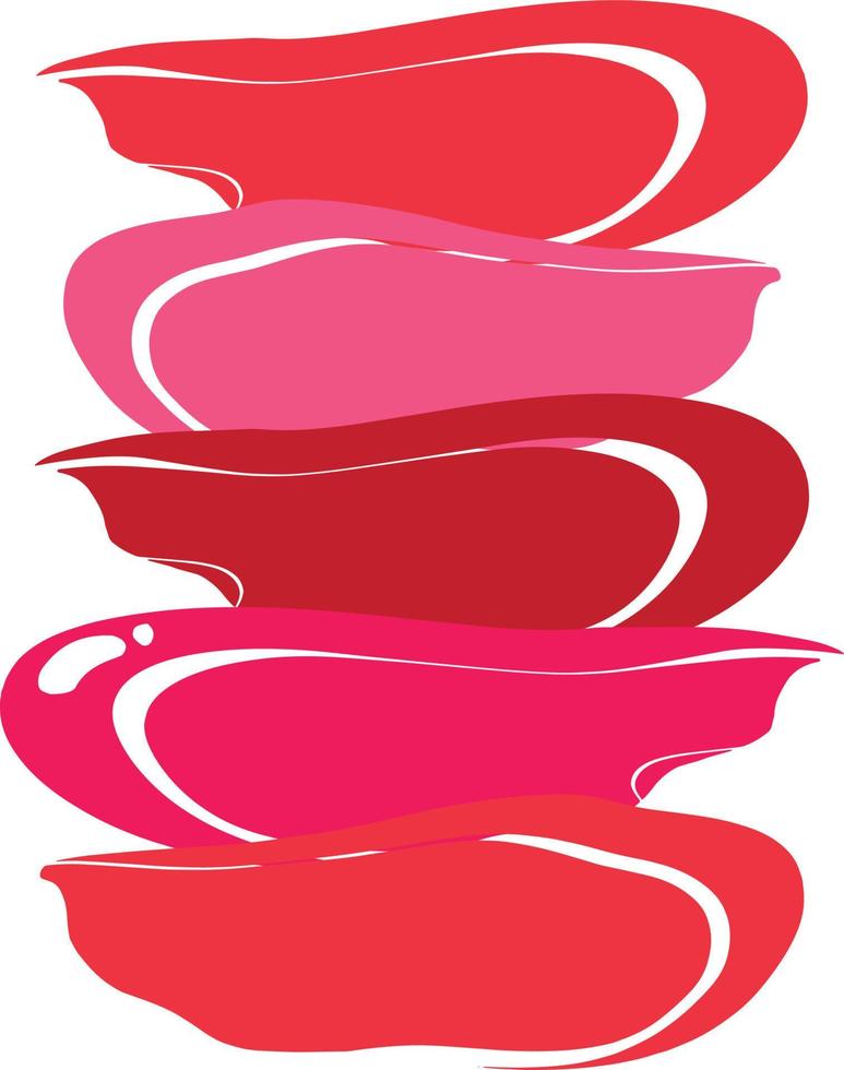 fondo abstracto de trazos multicolores. una mancha de lápiz labial. colores rosa, rojo, burdeos. marca cosmética. vector