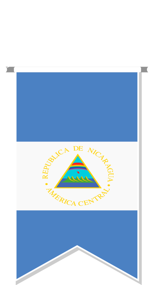Nicaragua flag in soccer pennant. png