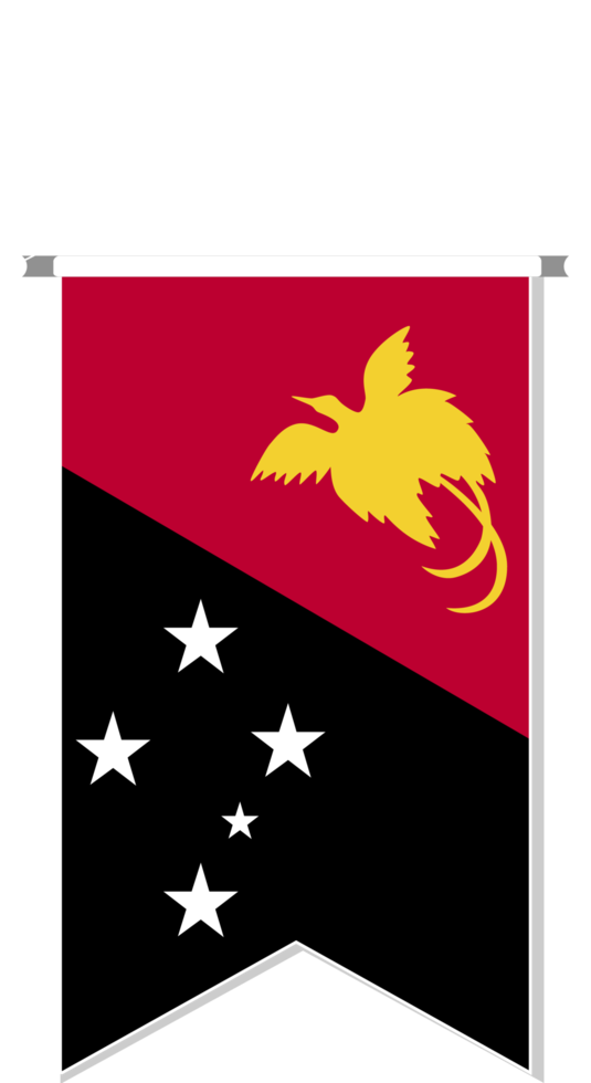 Papua New Guinea flag in soccer pennant. png