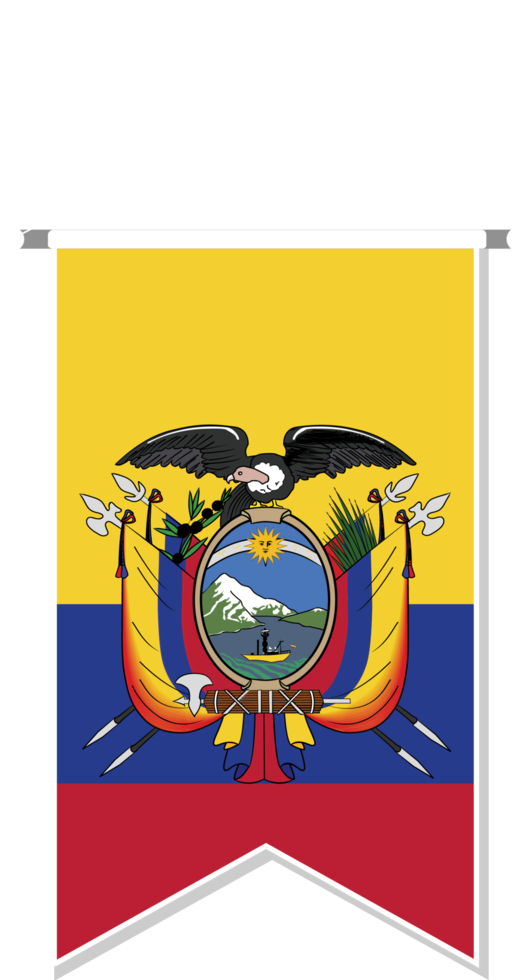 Ecuador flag in soccer pennant. png